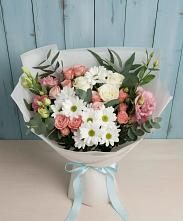 Букет цветов из:  Розы, Лизиантусы и Хризантемы #REPLACE_PRED# Тельмане