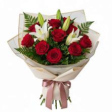 Букет цветов из:  Лилии и Розы в Тельмане