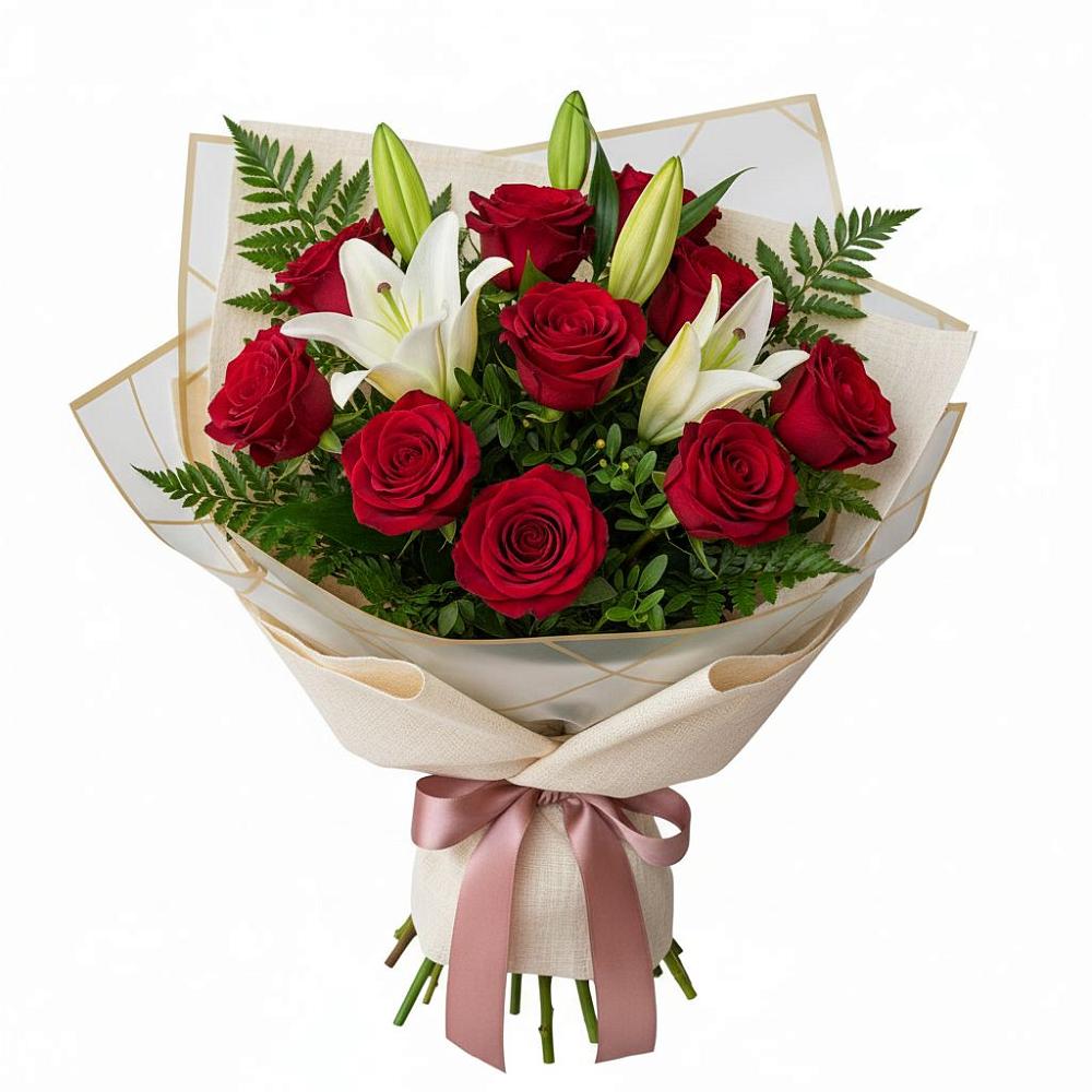 Букет цветов из: Лилии и Розы в Тельмане