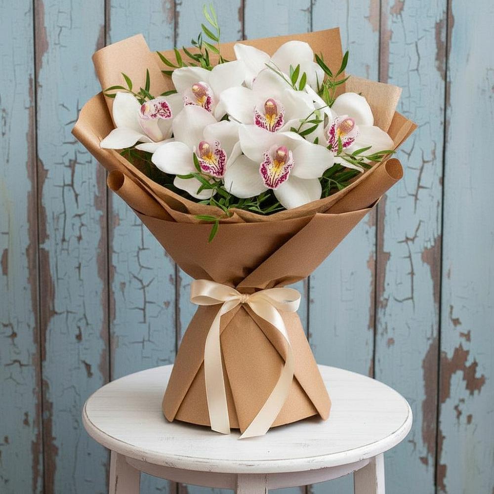 Букет цветов из: Орхидеи и Розы в Тельмане