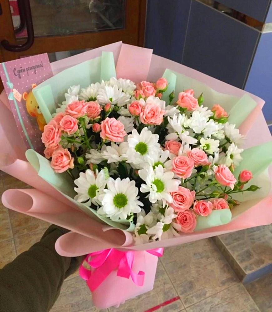 Букет цветов из: Розы и Хризантемы в Тельмане