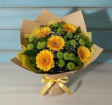 Букет цветов из:  Герберы и Хризантемы в Тельмане