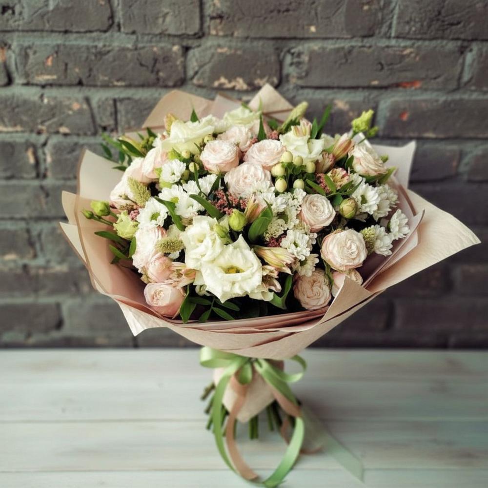 Букет цветов из: Альстромерии, Розы и Хризантемы в Тельмане