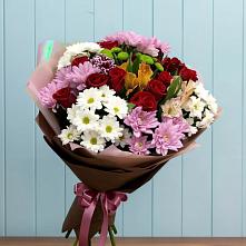 Букет цветов из:  Розы, Хризантемы и Альстромерии в Тельмане