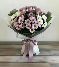 Букет цветов из:  Хризантемы и Розы #REPLACE_PRED# Тельмане