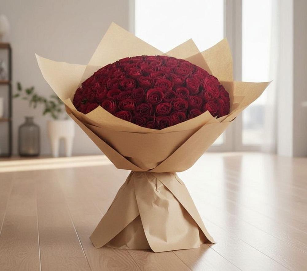 Букет 101 Красная роза в Тельмане