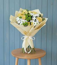 Букет цветов из:  Хризантемы и Розы #REPLACE_PRED# Тельмане