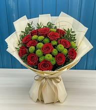 Букет цветов из:  Розы и Хризантемы #REPLACE_PRED# Тельмане