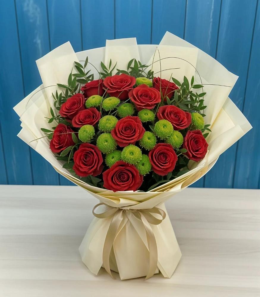 Букет цветов из: Розы и Хризантемы в Тельмане