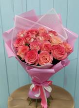 Букет 15 Розовых роз Равель в Тельмане